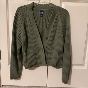 GAP Women's Olive Cardigan Sweater